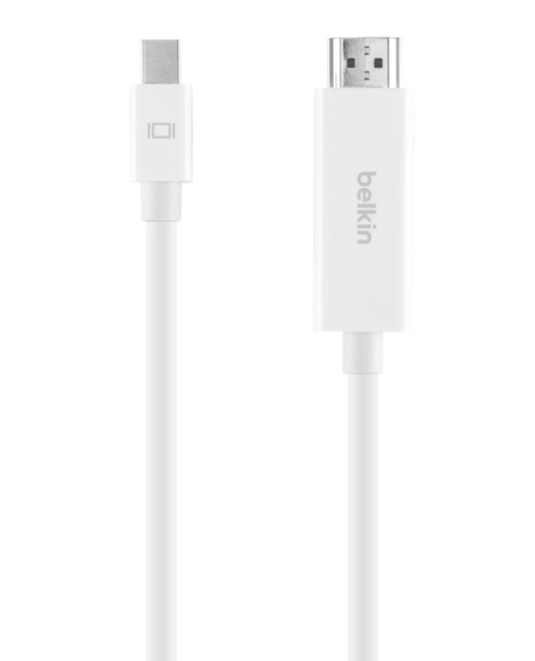 Belkin MAC迷你mini DP to HDMI 高清4K连接线3D 2米 4米F2CD077 Belkin 4K Mini DisplayPort to HDMI 适用于苹果 surface pro等
