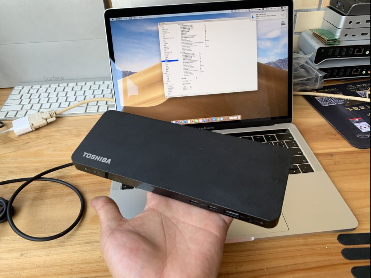 东芝 PA5281U-1PRP 扩展坞yoshiba 40G thunderbolt 3 dock 45瓦pd协议快充 外接多屏