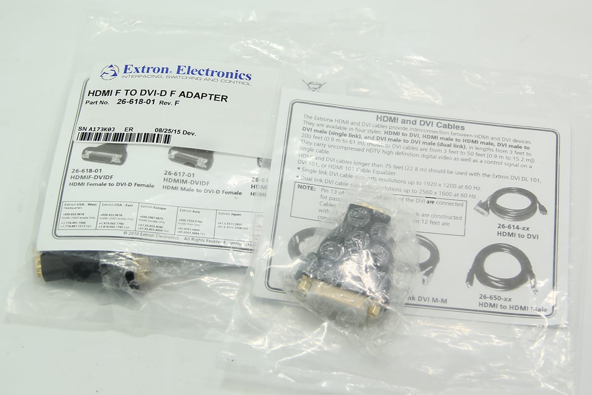 全新原装 爱思创 HDMI母转DVI-D母 镀金 extron 双面母口转接头 26-618-01