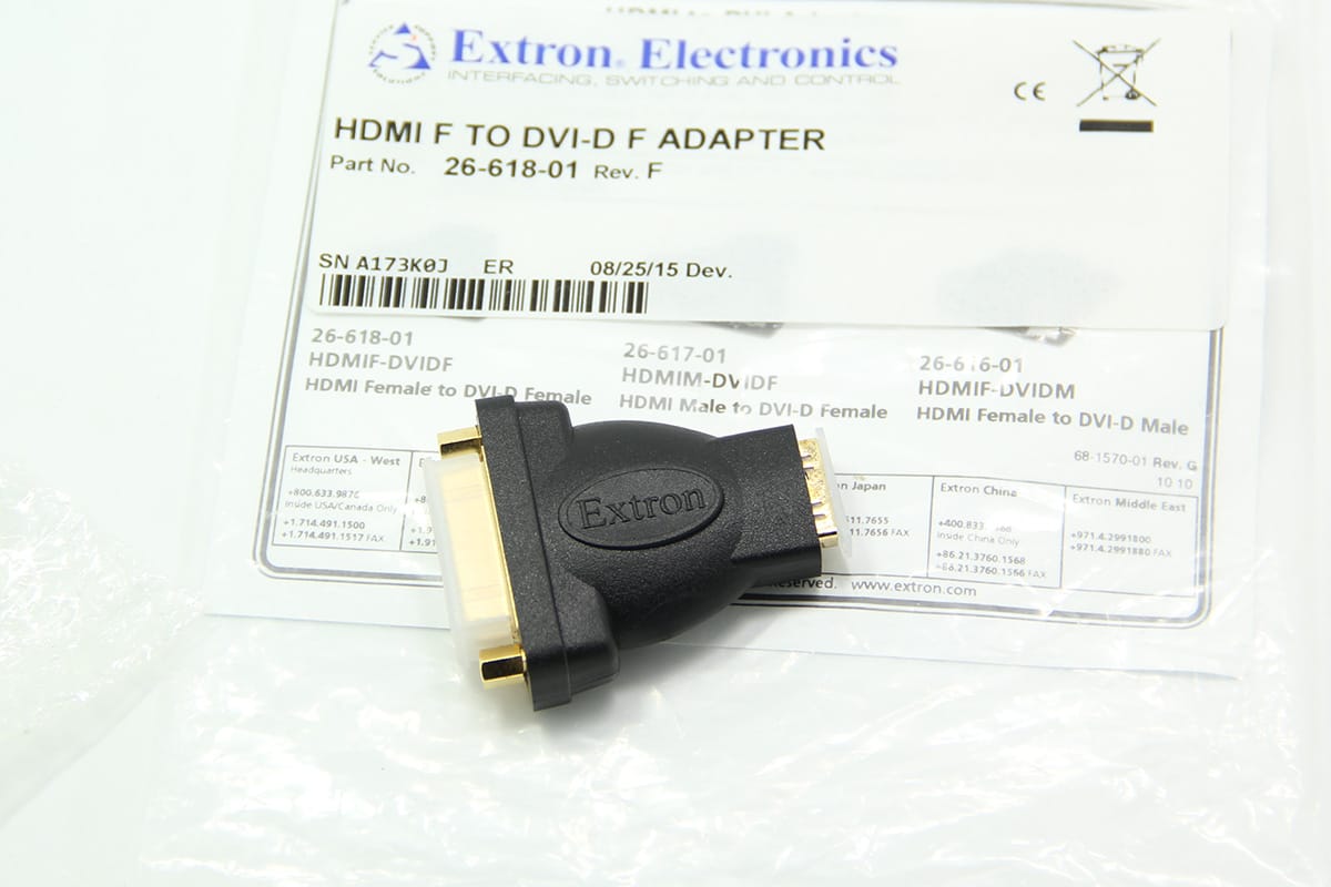 全新原装 爱思创 HDMI母转DVI-D母 镀金 extron 双面母口转接头 26-618-01