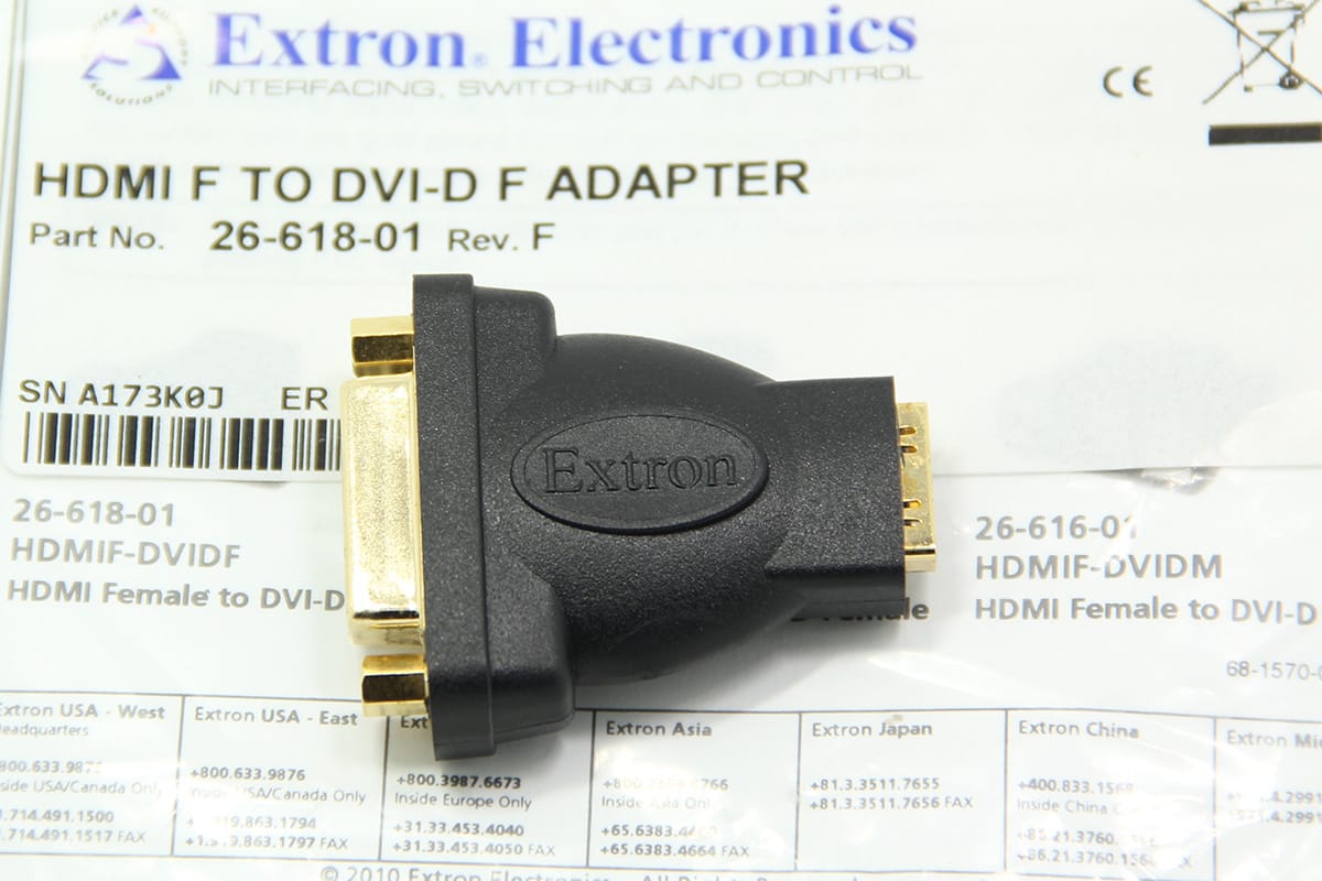 全新原装 爱思创 HDMI母转DVI-D母 镀金 extron 双面母口转接头 26-618-01
