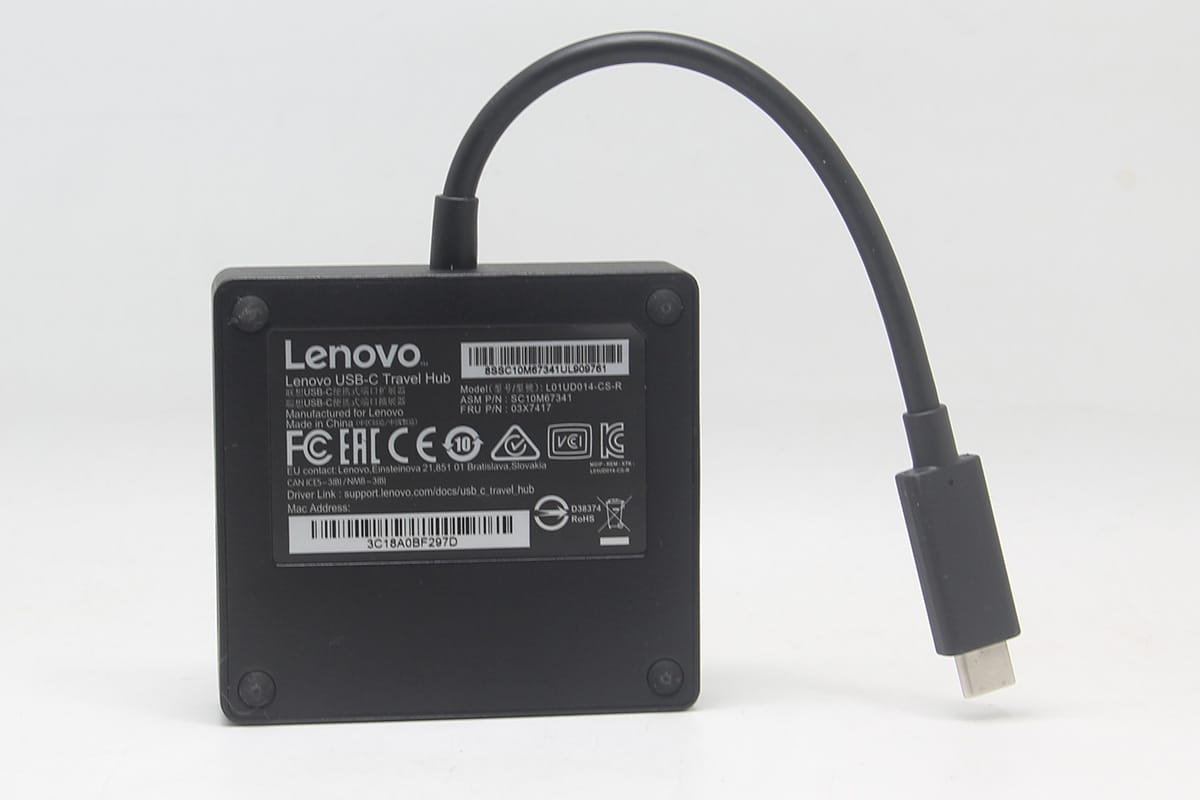 原装联想便携式扩展器转换器USB-C Traver Hub 03X7417 千兆网卡