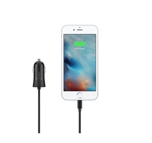 原装贝尔金车载iphone手机充电器 车充2.4A电流12W充电器配备内置闪电线 适用于iphone5 5s 6 6s 原装贝尔金车载iphone手机充电器 车充2.4A电流12W充电器配备内置闪电线 适用于iphone5 5s 6 6s
