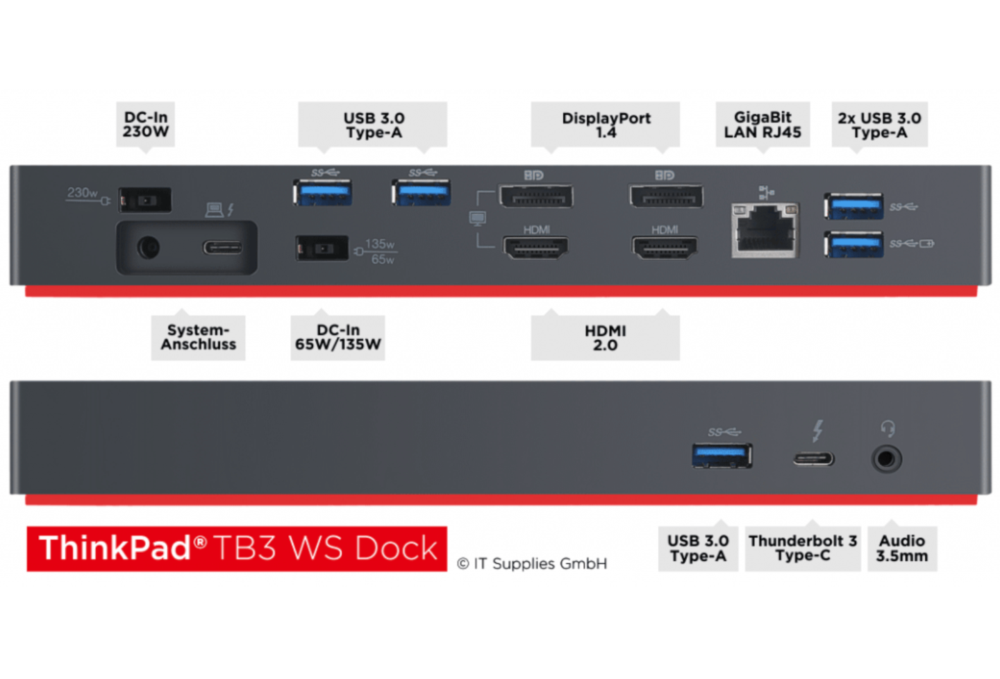 原装Thinkpad工作站雷电3扩展坞40AN DK1841 Dock 外扩4K多屏 PD供电 声卡千兆网卡