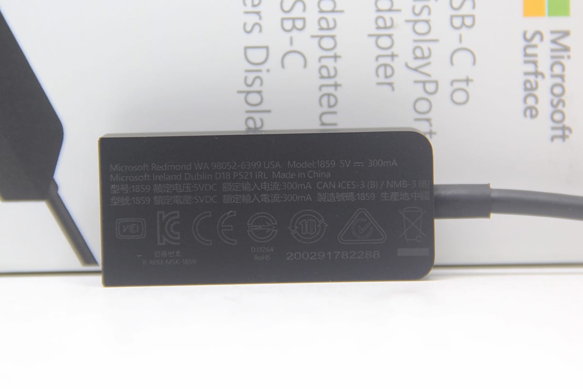 微软surface USB-C转DP雷电34全功能C手机平板外接DP显示器4k高刷 1859