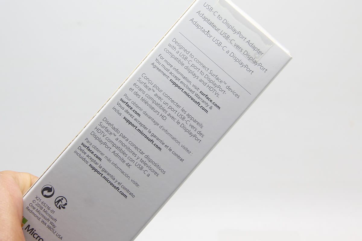 微软surface USB-C转DP雷电34全功能C手机平板外接DP显示器4k高刷 1859
