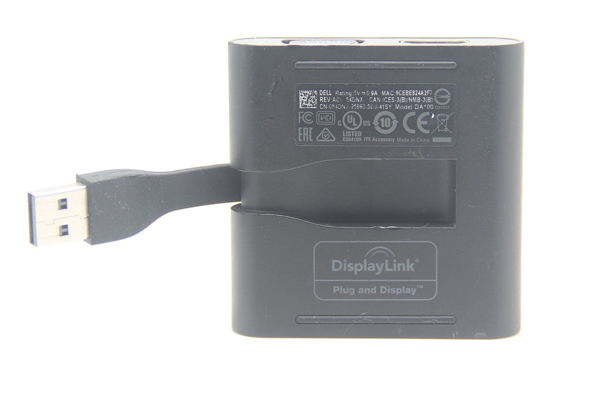 戴尔DA100 USB3.0转HDMI/VGA 千兆网卡 DA100 V4X3P 适配转换器扩展坞