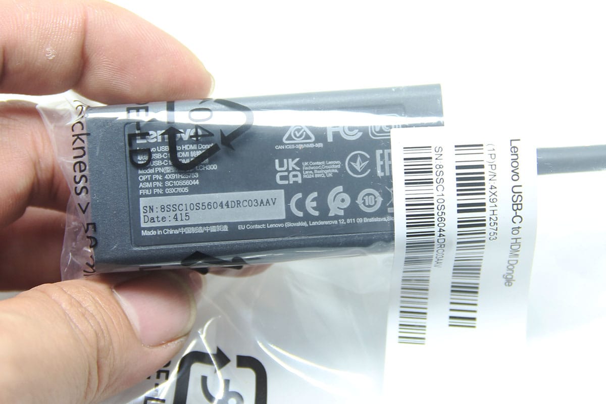 联想 03X7605 全功能USB-C雷电3 4转HDMI2.0b 4k 60hz手机平板电脑外接电视4X90R61022 GX90R61025 GX90R61026