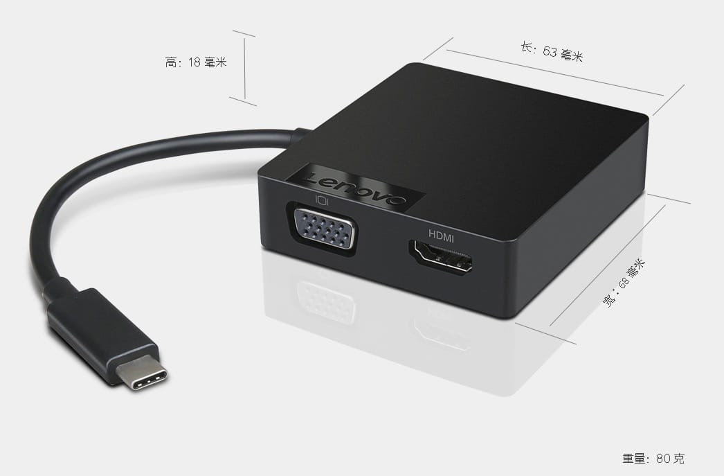 联想USB-C便携式端口扩展器travel hub 4X90M60793 USB转HDMI网口 联想USB-C便携式端口扩展器travel hub 4X90M60793 USB转HDMI网口