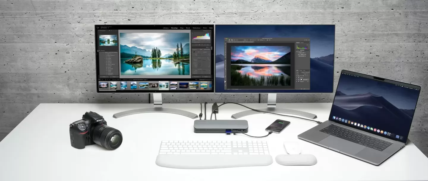 肯新通SD5300T雷电3扩展坞 适配M4/M5 Mac Air 外扩双4K 60hz千兆网卡SD卡等PD充电