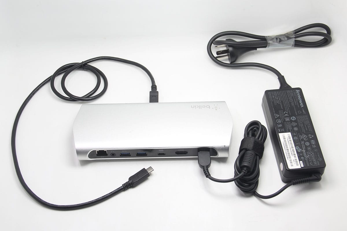 贝尔金belkin Express Dock HD F4U093 全功能C扩展坞PD 60瓦供电扩USB3.0 HDMI 耳机3.5mm 千兆网卡