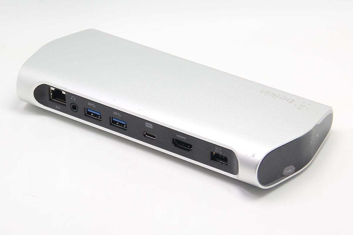 贝尔金belkin Express Dock HD F4U093 全功能C扩展坞PD 60瓦供电扩USB3.0 HDMI 耳机3.5mm 千兆网卡