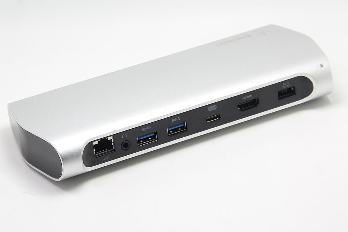 贝尔金belkin Express Dock HD F4U093 全功能C扩展坞PD 60瓦供电扩USB3.0 HDMI 耳机3.5mm 千兆网卡
