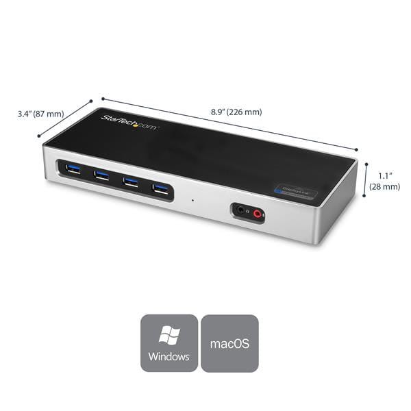 StarTech.com DK30A2DH type-c扩展坞win Mac电脑DOCK Dual-4K Docking Station with 6 x USB 3.0 Ports