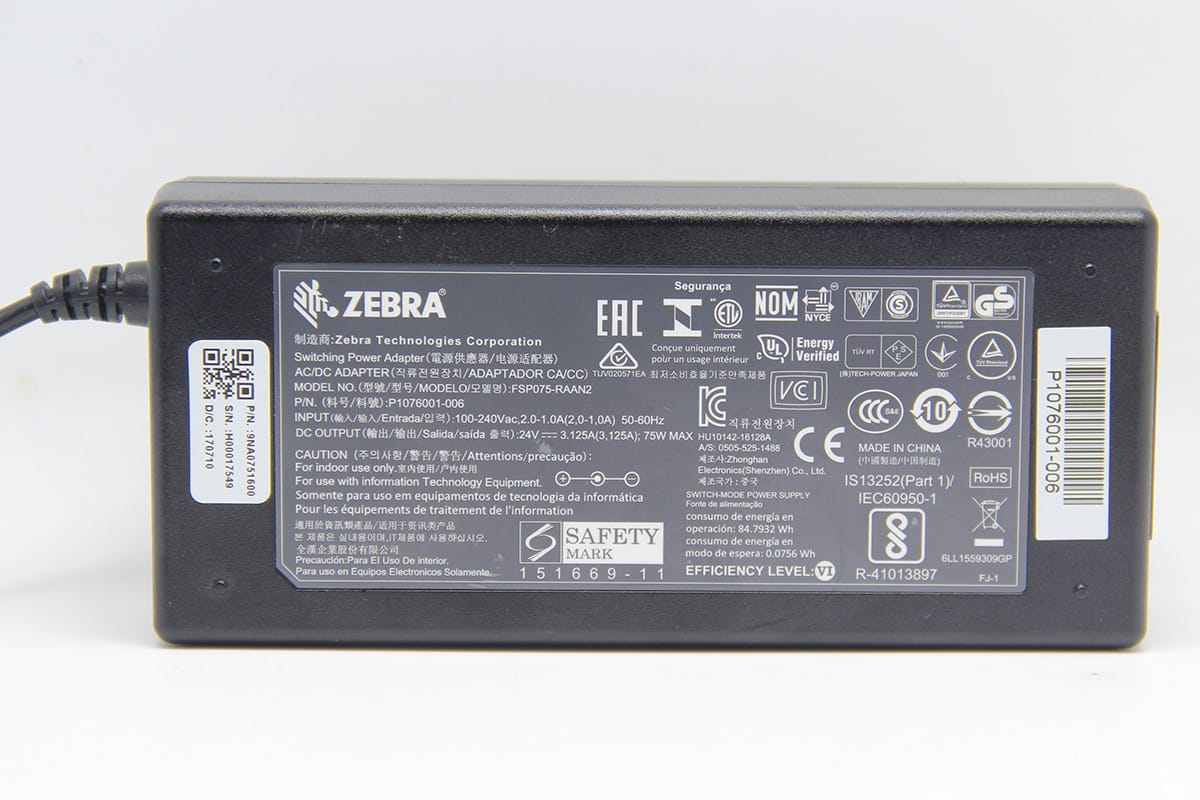 Zebra 斑马 Adapter 标签打印机75W电源适配器 FSP075-RAAN2 24V3.125A Zebra 斑马 Adapter 标签打印机75W电源适配器 FSP075-RAAN2 24V3.125A