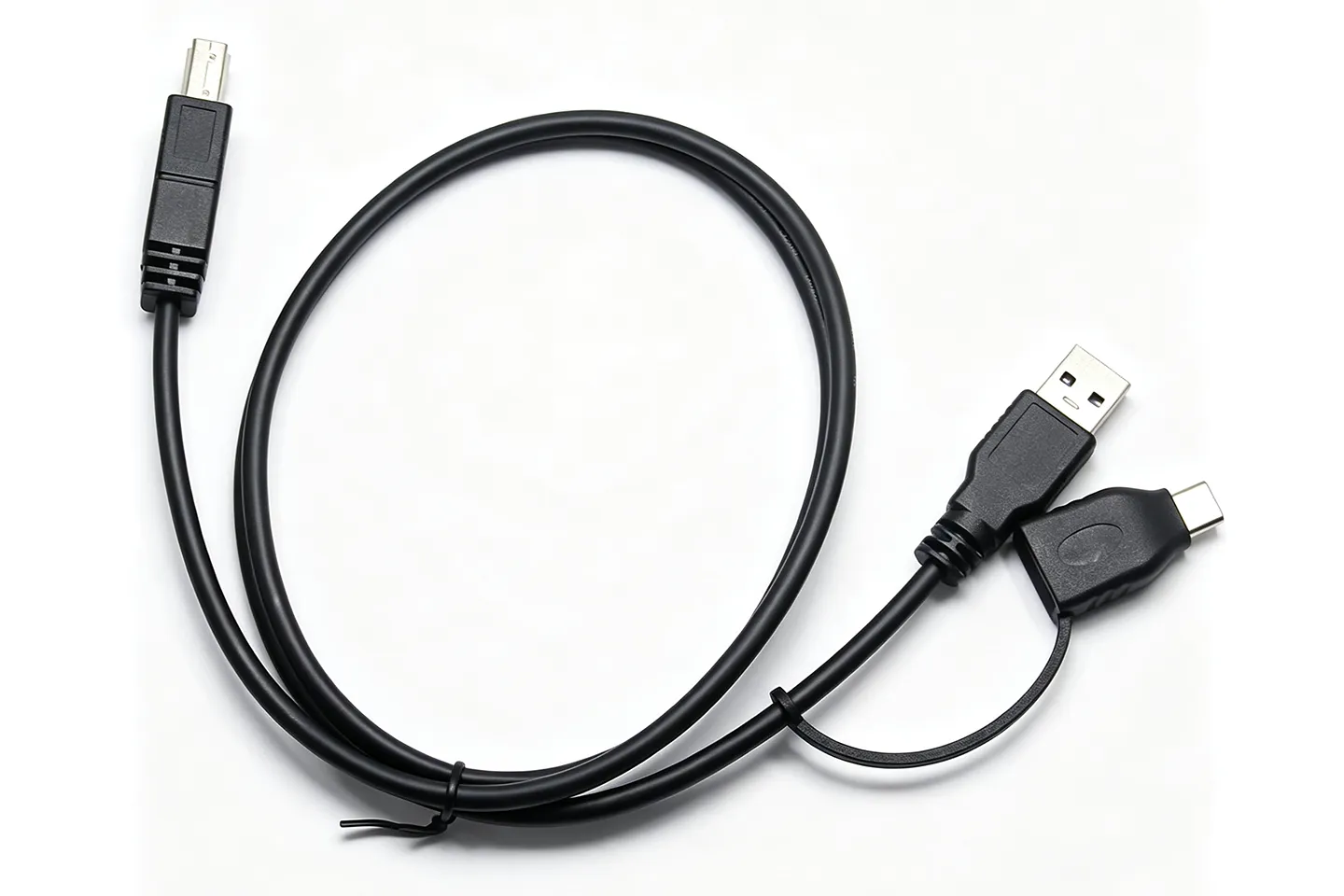 1米 双接头USB3.0数据线 USB-C转USB-A母口 USB公头/Type-C打印机线笔记本硬盘高速传输线