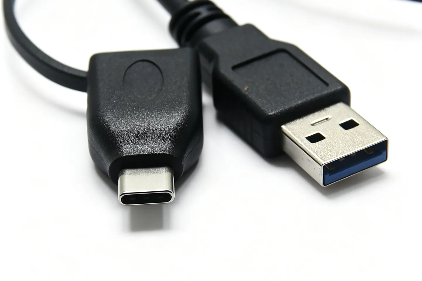 1米 双接头USB3.0数据线 USB-C转USB-A母口 USB公头/Type-C打印机线笔记本硬盘高速传输线
