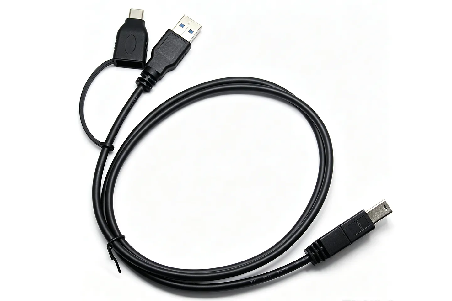 1米 双接头USB3.0数据线 USB-C转USB-A母口 USB公头/Type-C打印机线笔记本硬盘高速传输线