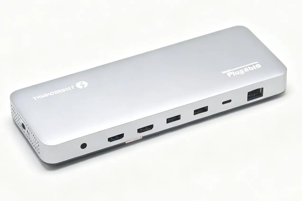 Plugable 雷电4扩展坞TBT-UDM Win/Mac电脑外扩双HDMI2.0 4K60hz or 8K /SD 96瓦PD 多接口Gen2
