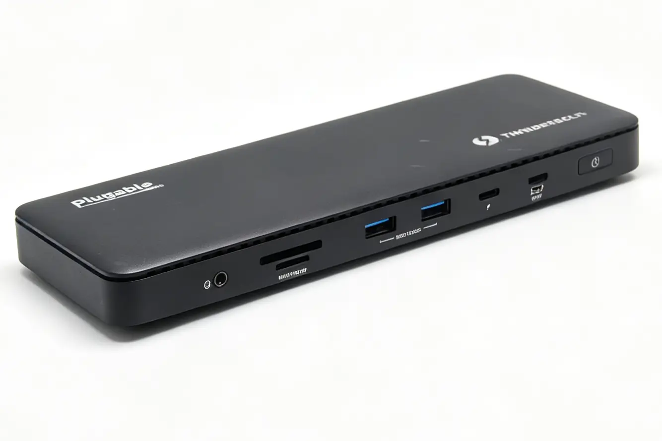 Plugable 雷电4扩展坞TBT4-UD5 苹果笔记本/Thinkpad/XPS等电脑外扩双HDMI2.0 4k 60hz/SD卡 96瓦PD供电